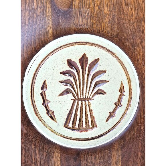 VintagePigeon Forge Pottery Wood & Ceramic Wall Plaque With Wheat Motif Design - Picture 2 of 10